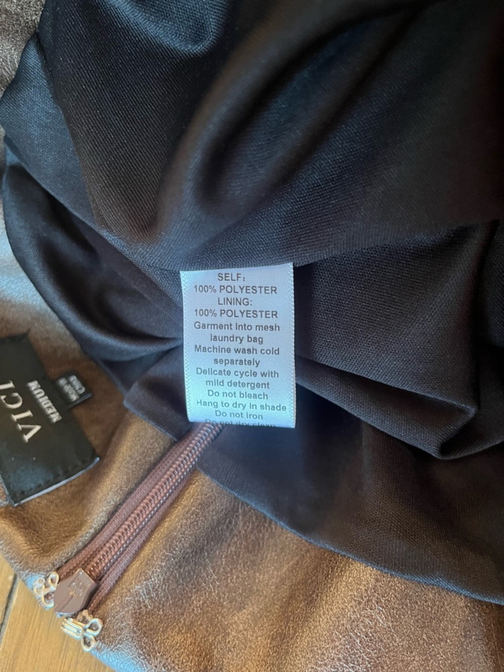 Vici Chocolate Brown Front Runner Pleated Leather Mini Skort size Medium - Picture 8 of 8